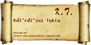 Körözsi Tekla névjegykártya